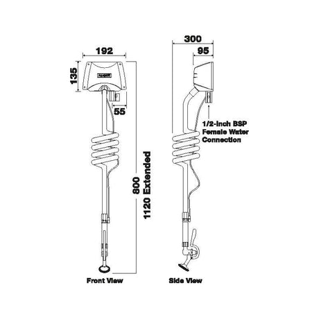 Mechline Aquajet Heavy Duty Wall Mounted Pre-Rinse Spray - AJPR50-2-W