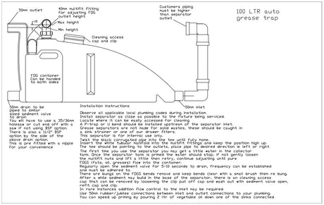 Grease Guzzle HDPE 100 Litre Automatic Grease Trap - P-P100AUTO